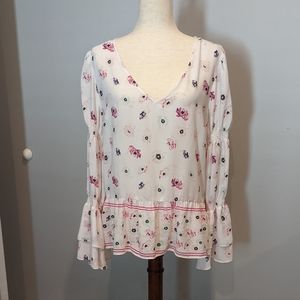 NWT KAARI Blue Blouse Sz XL